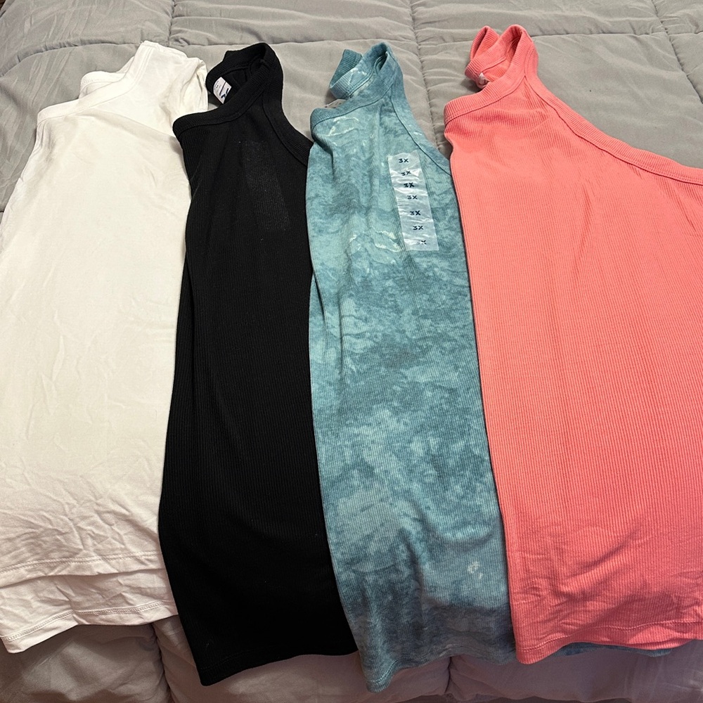 Stylish Women's Tank Tops - Black, White, Blue, and Pink